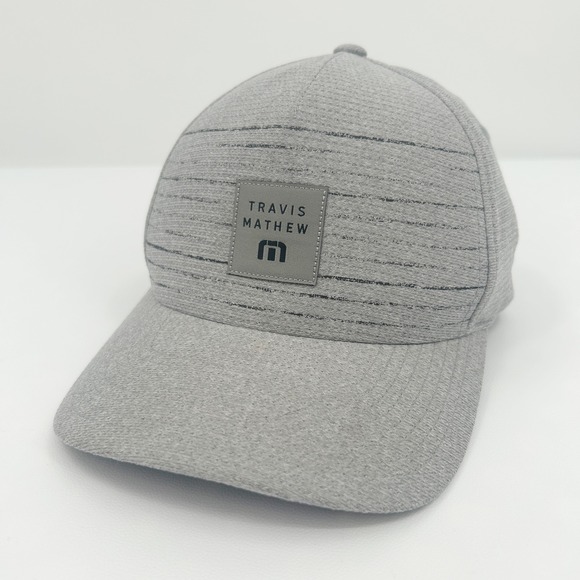 Travis Mathew Chasse Mens Gray Flexfit Hat Size L-XL Golf Baseball Cap Fitted - Picture 1 of 8